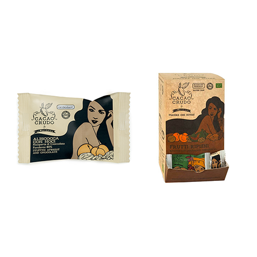 Abricots aux noix fourrés et enrobés de chocolat - 25g