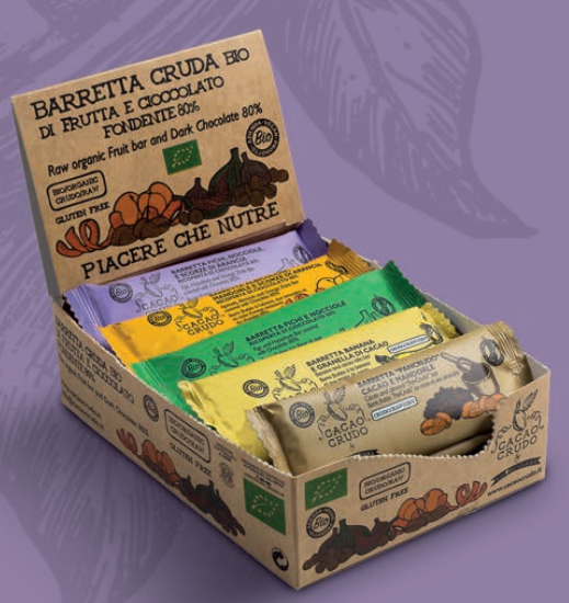 Présentoirs de 16 barres chocolatées fruits et céréales - 30g